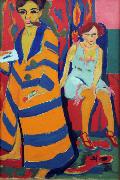 Ernst Ludwig Kirchner self-Portrait with Model (nn03) oil painting